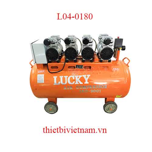 Máy bơm hơi không dầu, giảm âm hãng Lucky 4 HP, 180L, 220V L04-0180