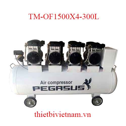 Máy bơm hơi không dầu, giảm âm hãng Pegasus TM-OF1500X4-300L