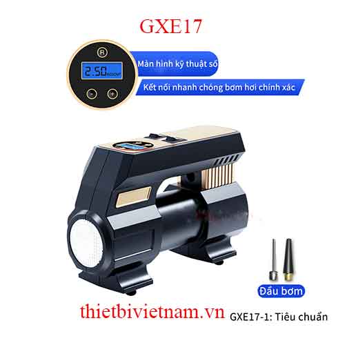 Máy bơm lốp 1 xi-lanh cỡ lớn tốc độ cao GXE17 - Đồng hồ điện tử (Điện 12V)