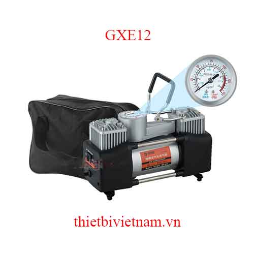 Máy bơm lốp 2 xi lanh tốc độ cao, không đèn pin, đồng hồ cơ (Điện 12V) GXE12