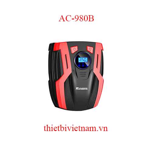 Máy bơm lốp điện tử AC-980B có đèn pin, cài đặt thông số hơi, tự ngắt (Điện 12V)