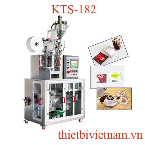 Máy đóng gói cà phê túi lọc kèm vỏ ngoài tự động KTS-182