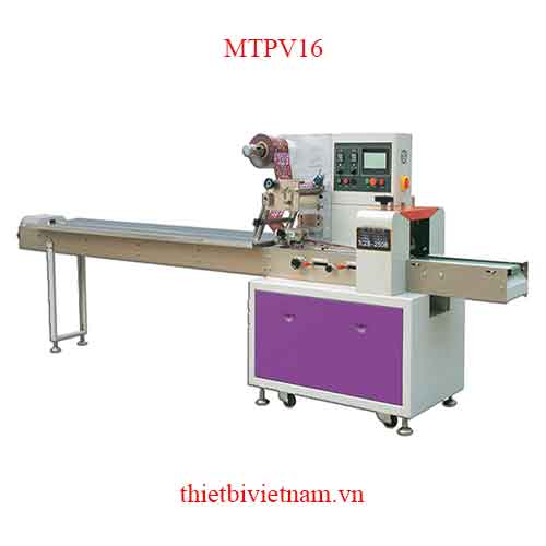 Máy đóng gói dạng nằm cho mì tôm, bánh kẹo, khăn lạnh...MTPV16