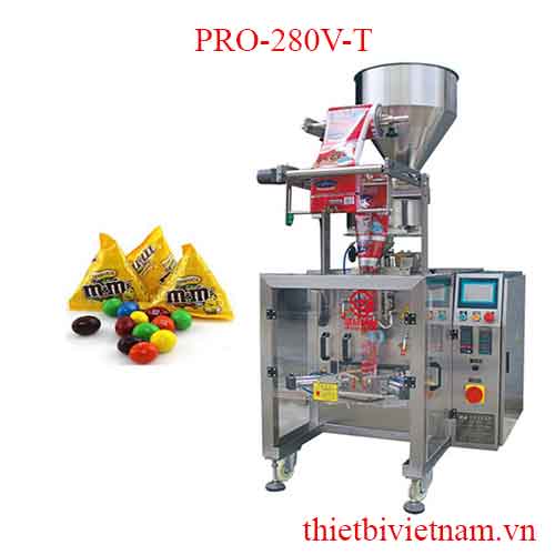 Máy đóng gói hạt định lượng bằng cốc, ép tâm giác tự động PRO-280V-T