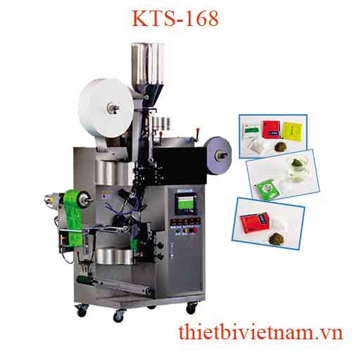 Máy đóng gói trà túi lọc 4in1( tem,chỉ, vỏ trong, vỏ ngoài) tự động KTS-168