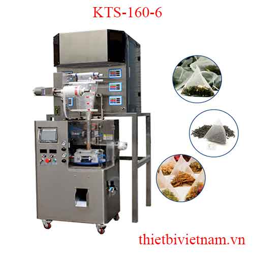 Máy đóng gói trà túi lọc màng nylon 6 đầu cân tự động KTS-160-6