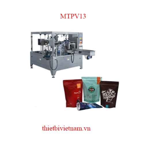 Máy đóng gói túi zipper (zip) có sẵn cho cà phê, trà, hạt điều, đậu phộng, mít sấy, chuối sấy...MTPV13