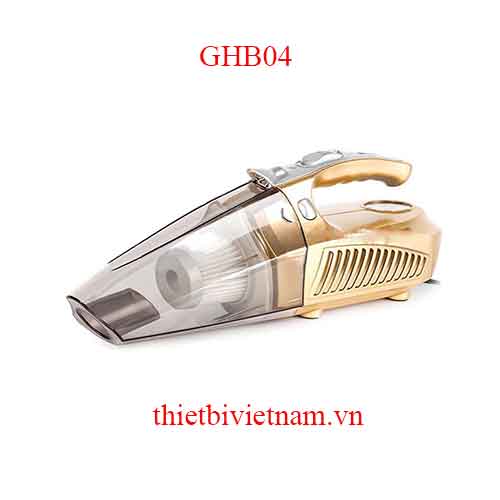 Máy hút bụi ô tô 4-in-1 làm sạch, chiếu sáng, bơm lốp và đo áp suất lốp (Điện 12V) GHB04
