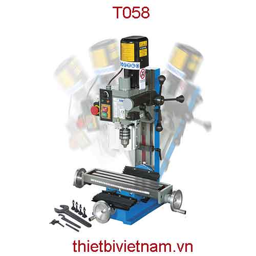 Máy khoan, phay mini hành trình 50mm, khoan thép ∅13mm hãng Fervi T058
