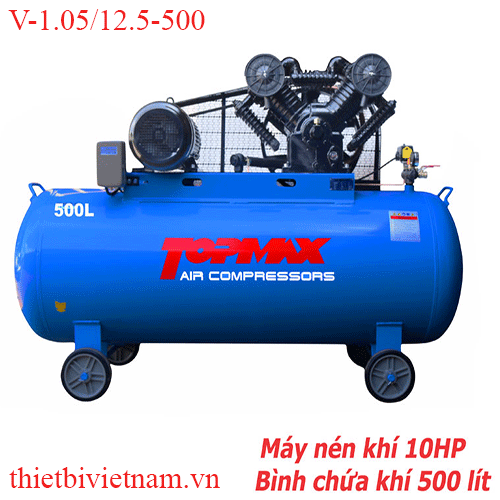 Máy nén khí 10HP bình chứa 500L TOPMAX  V-1.05/12.5-500