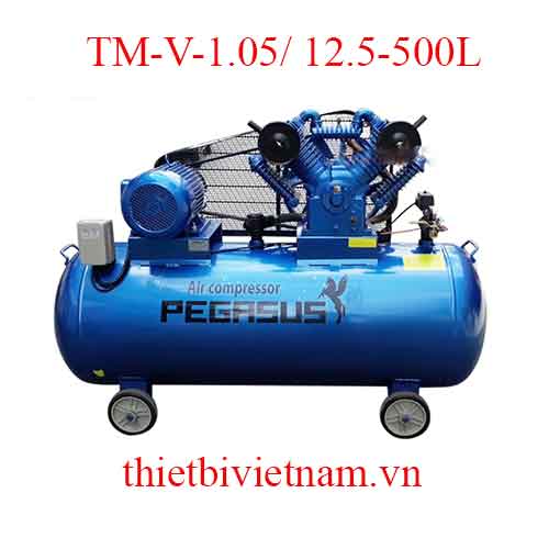 Máy nén khí 2 cấp hãng Pegasus TM-V-1.05/ 12.5-500L - 10HP, 500L, 12.5bar (380V)
