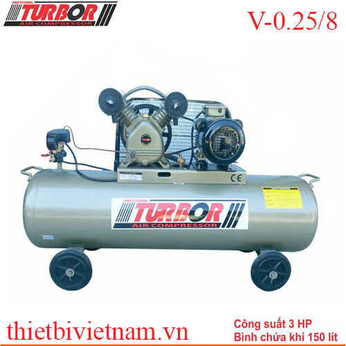 Máy nén khí 2HP kiểu piston 1 cấp nén TURBOR  V-0.25/8