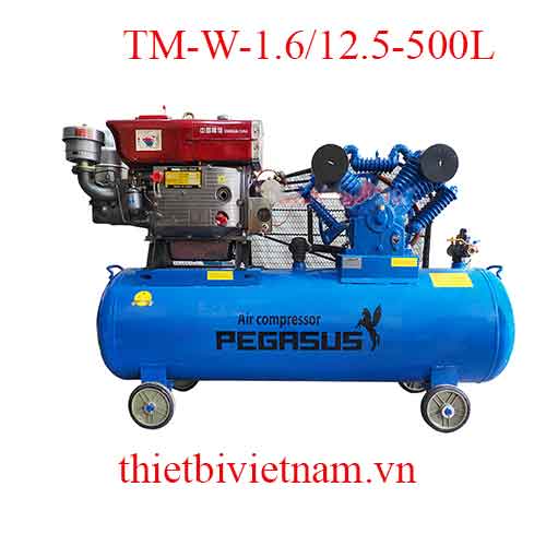 Máy nén khí đầu nổ Diesel hãng Pegasus 15HP 500L, 12.5 bar TM-W-1.6/12.5-500L