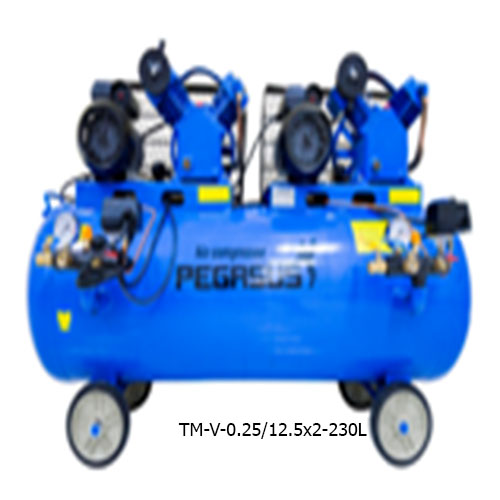 MÁY NÉN KHÍ DÂY ĐAI PEGASUS 2 ĐẦU NÉN, 2 MOTO TM-V-0.25/12.5x2-230L