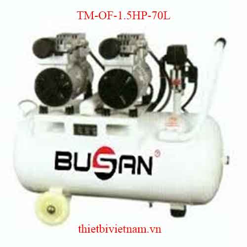 MÁY NÉN KHÍ KHÔNG DẦU GIẢM ÂM 1.5HP-70L BUSAN TM-OF-1.5HP-70L