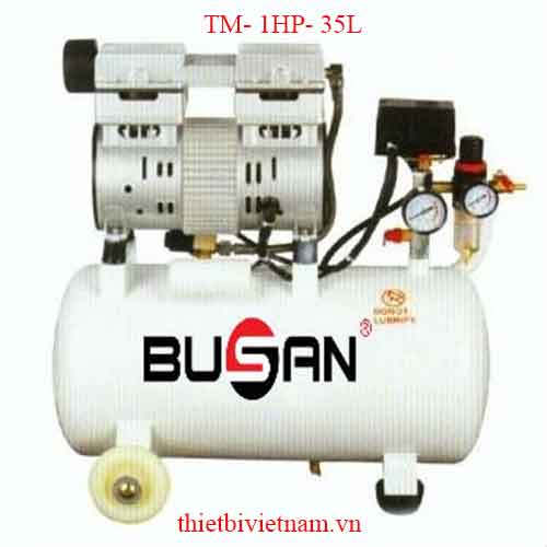 MÁY NÉN KHÍ KHÔNG DẦU GIẢM ÂM 1HP-35L BUSAN TM- 1HP- 35L