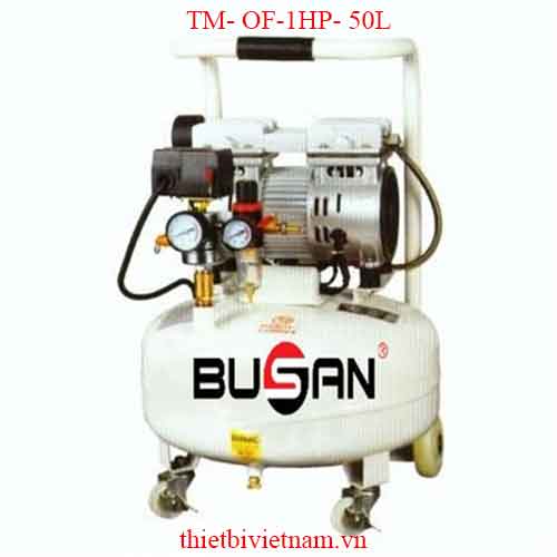 MÁY NÉN KHÍ KHÔNG DẦU GIẢM ÂM 1HP-50L BUSAN TM- OF-1HP- 50L