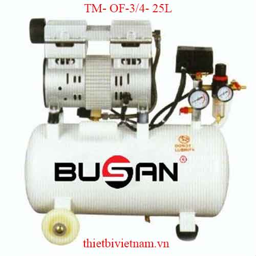 MÁY NÉN KHÍ KHÔNG DẦU GIẢM ÂM 3/4-25L BUSAN TM- OF-3/4- 25L