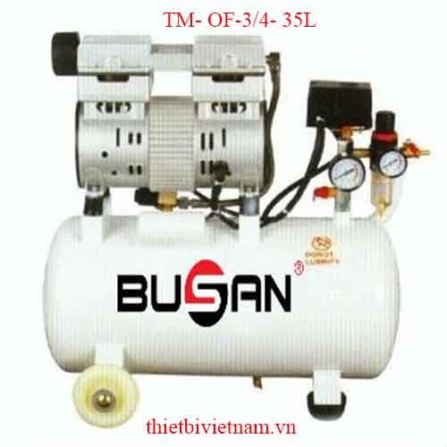 MÁY NÉN KHÍ KHÔNG DẦU GIẢM ÂM 3/4HP-35L BUSAN TM- OF-3/4- 35L