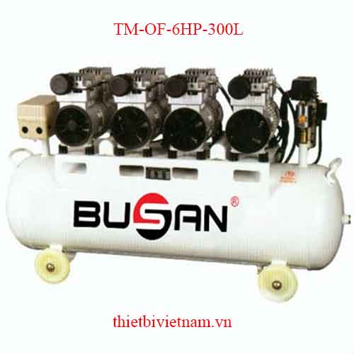 MÁY NÉN KHÍ KHÔNG DẦU GIẢM ÂM 6HP-300L BUSAN TM-OF-6HP-300L
