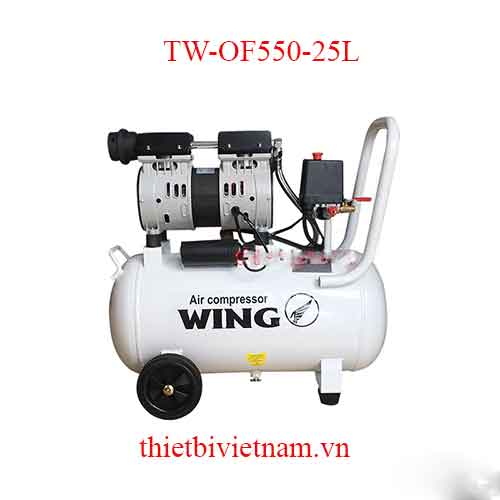 Máy nén khí không dầu, giảm âm hãng Wing TW-OF550-25L - 0.75 HP, 25L, 110 L/phút
