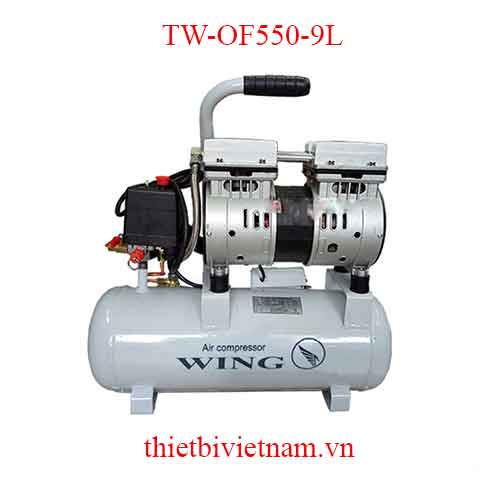 Máy nén khí không dầu, giảm âm hãng Wing TW-OF550-9L - 0.75 HP, 9L, 110 L/phút