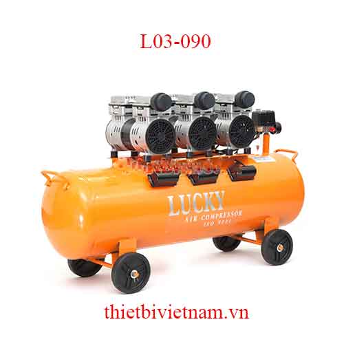 Máy nén khí không dầu, giảm thanh hãng Lucky 3HP, 90 Lít, 220V L03-090