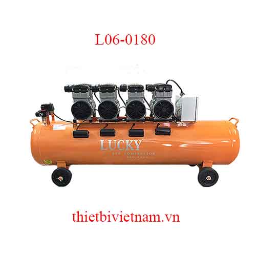 Máy nén khí không dầu, giảm thanh hãng Lucky 6HP, 180L, 220V L06-0180