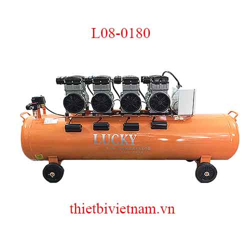 Máy nén khí không dầu, giảm thanh hãng Lucky 8HP, 180L, 220V L08-0180