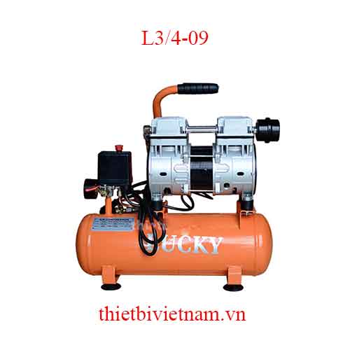 Máy nén khí mini không dầu, siêu êm hãng Lucky 3/4 HP, 9L L3/4-09