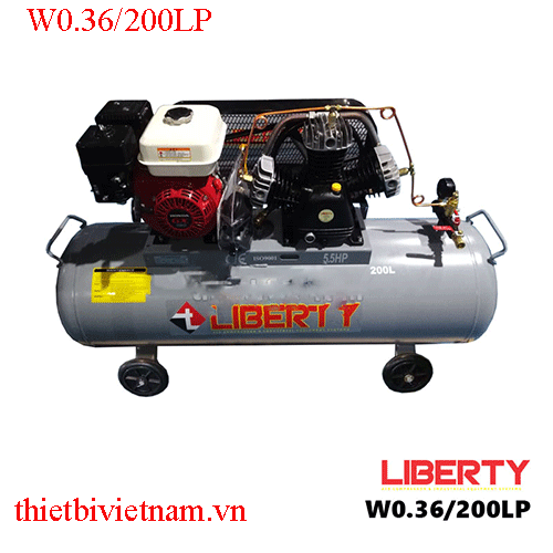 Máy Nén Khí Piston 2 Cấp 5.5 HP Bình 200 Lít W0.36/200LP Chạy Xăng
