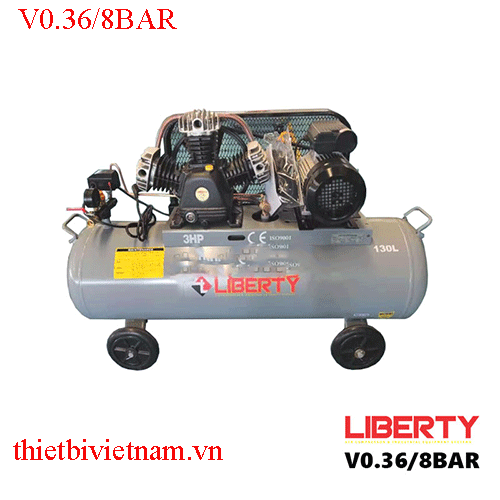 Máy Nén Khí Piston Liberty 2 Cấp 3HP Bình Chứa 130 Lít V0.36/8BAR