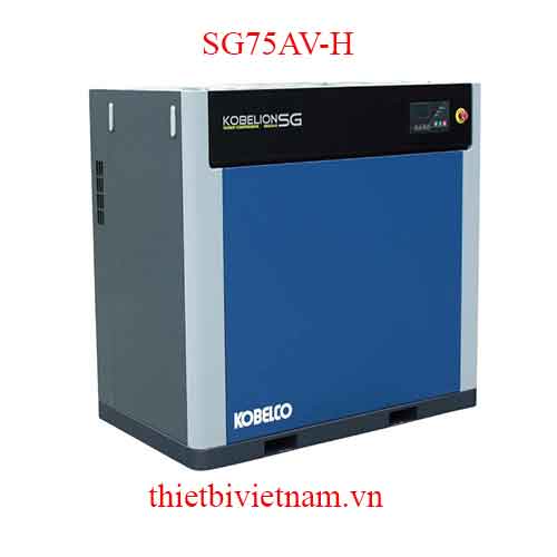Máy nén khí trục vít biến tần, có dầu hãng Kobelco SG75AV-H - 100HP, 14.6 m3/phút, 7.5 bar