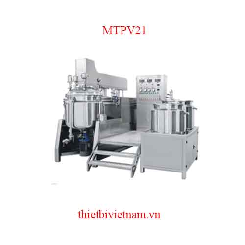 Máy nhũ hóa mỹ phẩm, khuấy trộn, hút chân không, chiết rót 100 lít giá rẻ MTPV21