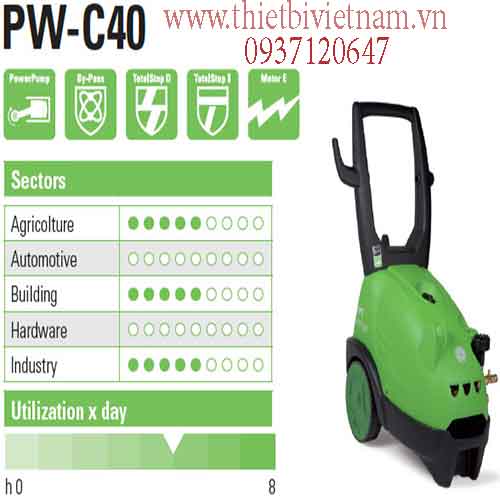 Máy phun rửa áp lực cao nước lạnh PW-C40 dùng điện 220v