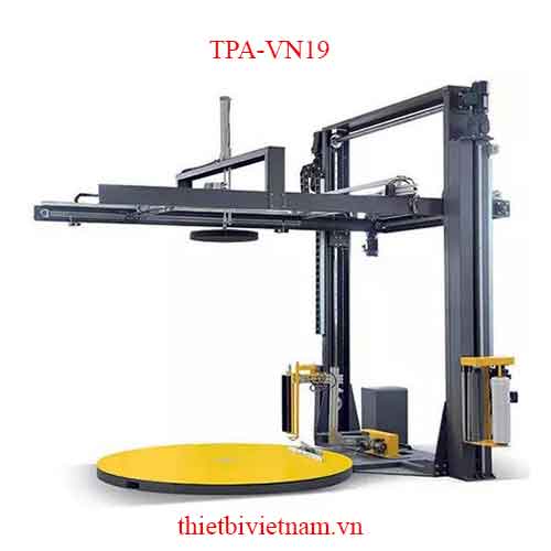 Máy quấn màng pallet tự động tích hợp bộ phận phủ màng trên Model TPA-VN19