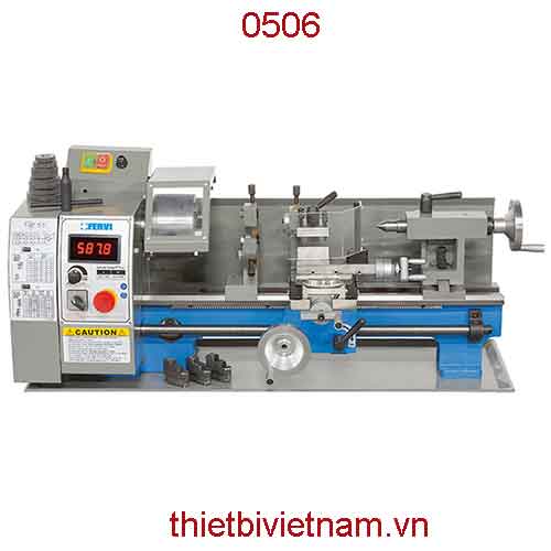 Máy tiện mini để bàn chiều cao trung tâm 105mm, động cơ 600W hãng Fervi 0506