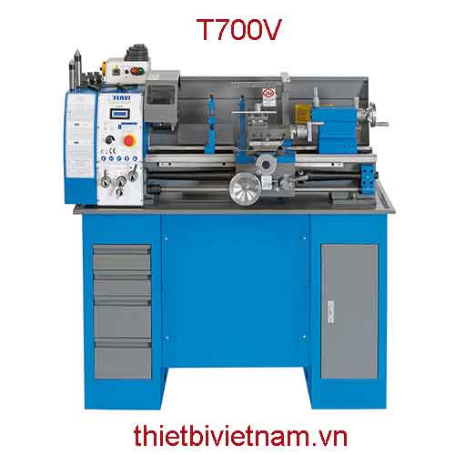Máy tiện vạn năng chiều dài phôi max 700mm, mâm cặp ∅125mm hãng Fervi T700V