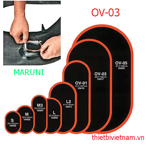 MIẾNG VÁ SĂM Ô TÔ OV-03 (OVAL 66X138MM) 10 MIẾNG/HỘP