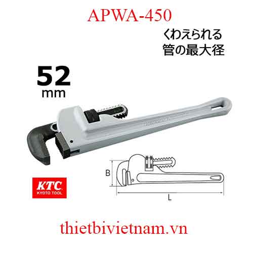 Mỏ lết răng hợp kim nhôm hãng KTC APWA-450