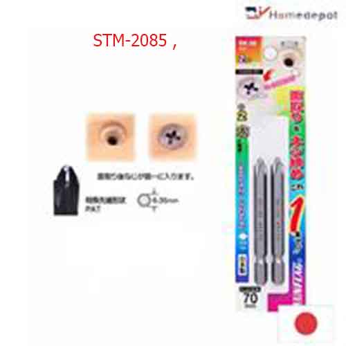 Mũi bắn vít 2 đầu 4 cạnh nhật bản #2x85mm STM-2085 Sun Flag