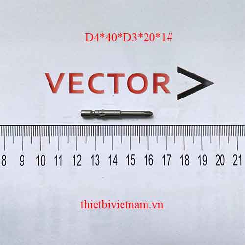 Mũi vặn vít 4 cạnh cỡ #1 D4*40*D3*20*1# 