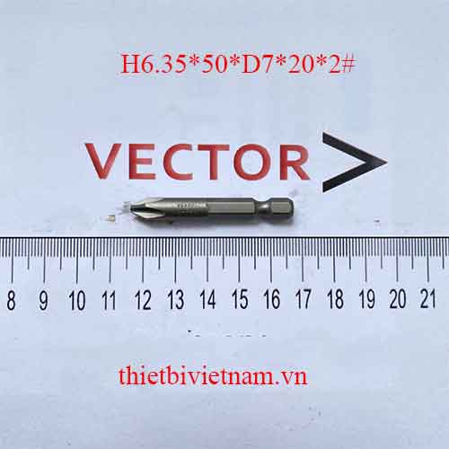 Mũi vặn vít 4 cạnh dài 50mm H6.35*50*D7*20*2#