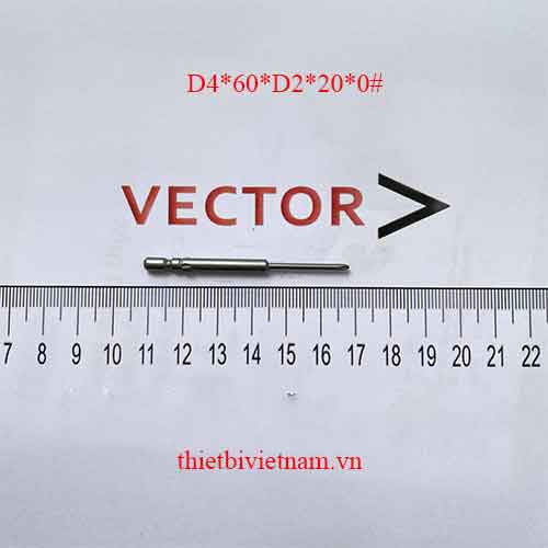 Mũi vặn vít 4 cạnh nhỏ mũi 4 cạnh cỡ 0# D4*60*D2*20*0#