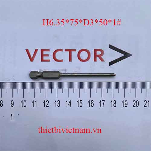 Mũi vặn vít bốn cạnh +1 H6.35*75*D3*50*1#