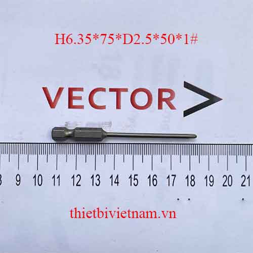 Mũi vặn vít bốn cạnh H6.35*75*D2.5*50*1#