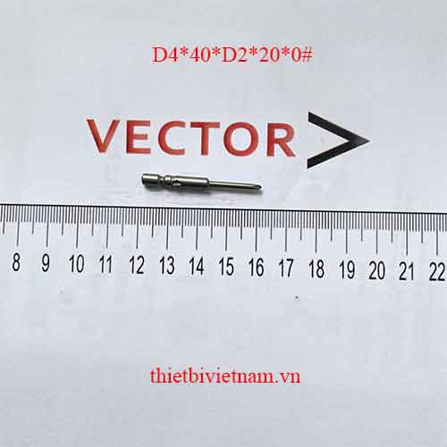 Mũi vặn vít cánh bướm phi 4  dài 40mm, thu xuống phi 2 dài 20, cỡ đầu 4 cạnh #0 D4*40*D2*20*0# 