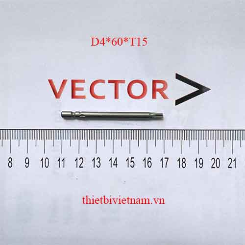 Mũi vặn vít cánh bướm phi 4 ra hoa thị T15 D4*60*T15