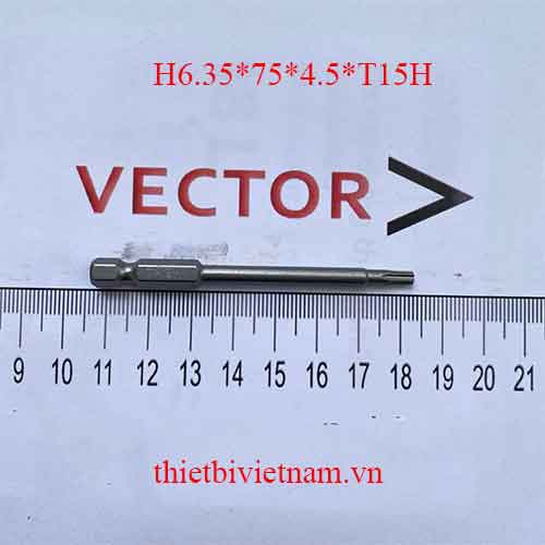 Mũi vặn vít hoa thị T15 có lỗ H6.35*75*4.5*T15H