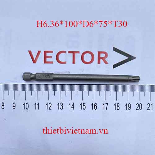 Mũi vặn vít hoa thị T30 H6.36*100*D6*75*T30 